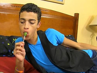 Timo Garrett finds Dustin Cooper practicing his oral skills on a lollipop, but why use candy when the real thing is right in front of you?