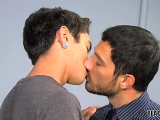 Jason Alcok wastes no time when he's alone in the classroom to fuck in this old young gay porn