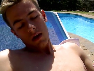 Sweet young Jake enjoys his dick in a jack off, ending with a self cum facial!